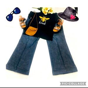 🔶Silhouettes Distressed Wide Leg Cuffed Jeans